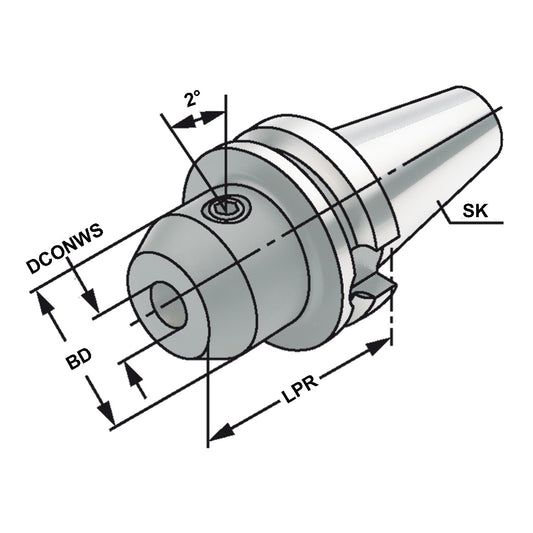 End mill holder Whistle-Notch BT 40 - 16 - 63