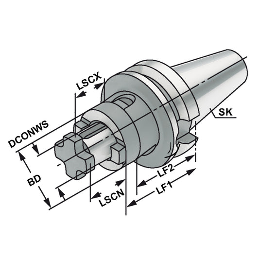 Combi shell mill holder  BT 40 - 22 - 55