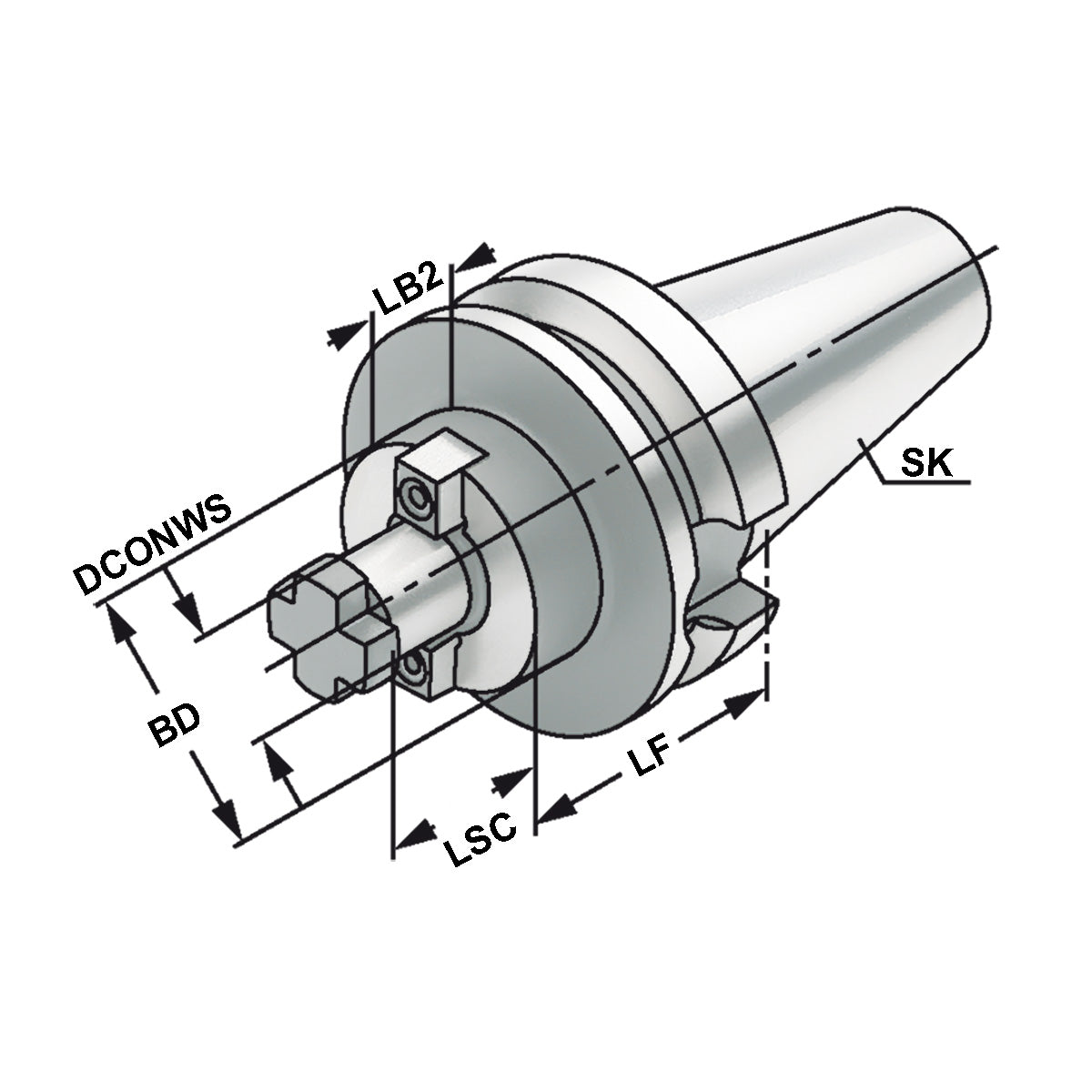 Shell mill holder BT 40 - 32 - 160