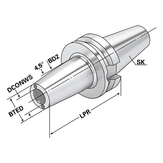Shrink chuck 4,5° with cooling channels BT 40 - 08 - 90