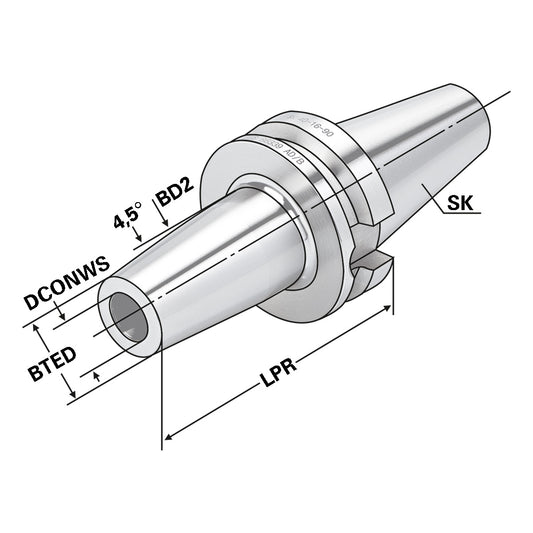 Shrink chuck 4,5° BT 40 - 12 - 90