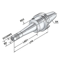 Hydraulic expansion chuck BT 40 - 08 - 160