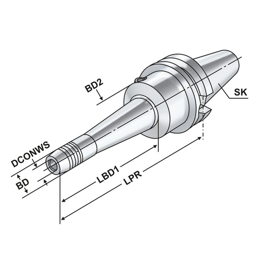 Hydraulic expansion chuck BT 40 - 08 - 160