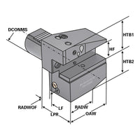 Radial toolholder - form B4 overhead left short B4 - 40 x 25 - 44