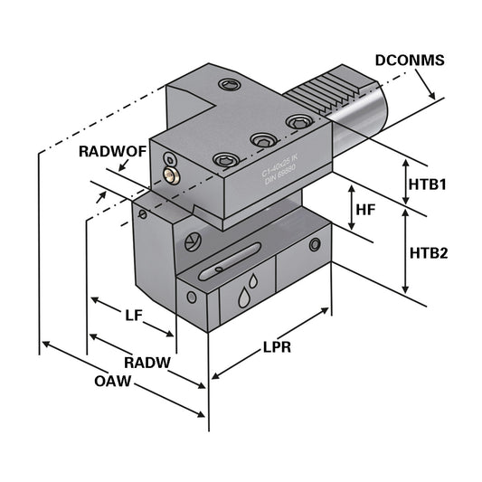 Axial toolholder - form C1 right C1 - 40 x 25