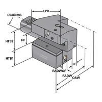 Axial toolholder - form C4 overhead left C4 - 40 x 25