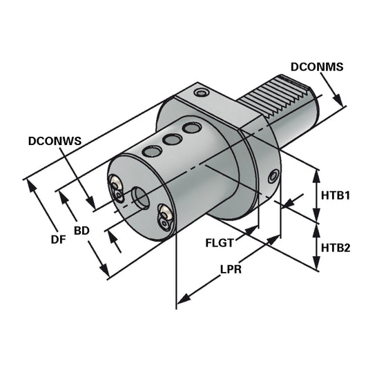 Boring bar holder - form E2 E2 - 40 x 20