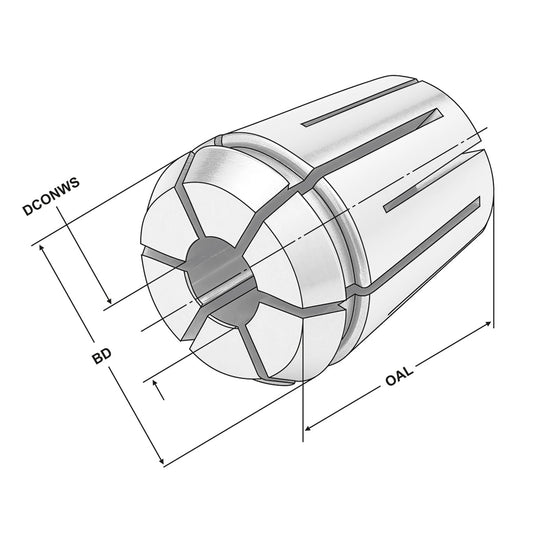 ER-Precision collet for high pressure cooling ER25 | 430EHP | < 3 µm | Ø 4,0