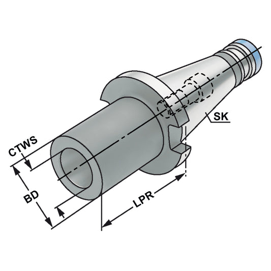 Morse taper adaptor SK 50 - 2 - 60