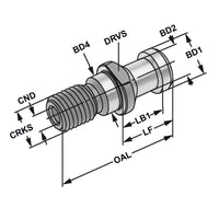 Pull studs ISO 7388-3 | Form A | M24 | with drill through | without O-ring