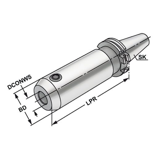 End mill holder Weldon SK 50 - 06 - 200