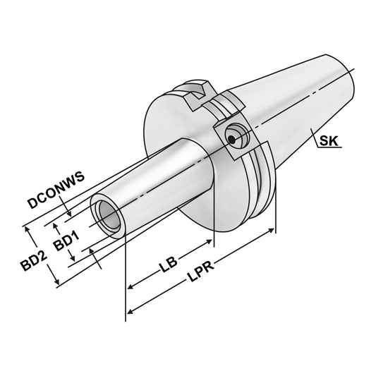 Milling arbors for screw-in cutters SK 50 - M16 - 69 - LB50