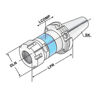 Tapping chucks for synchronisation SK 50 - M3-M16 - 80 | ER 20