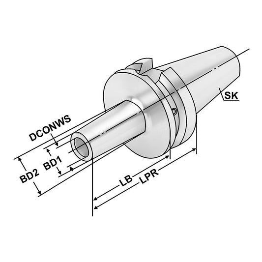 Milling arbors for screw-in cutters BT 50 - M12 - 138 - LB100
