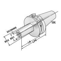 Milling arbors for screw-in cutters BT 50 - M12 - 188 - LB150