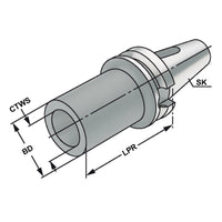 Morse taper adaptor BT 50 - 1 - 45