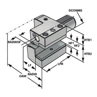 Axial toolholder - form C1 right C1 - 50 x 32