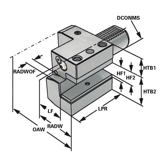 Axial toolholder - form C1 right C1 - 50 x 32