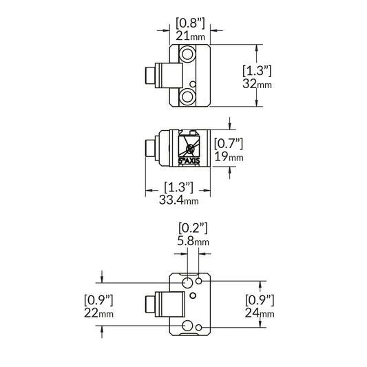 Dovetail clamping device - metric 21mm x 32mm x 19mm