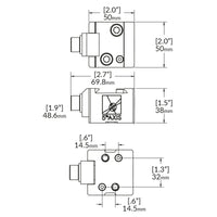Dovetail clamping device - metric 50mm x 50mm x 38mm