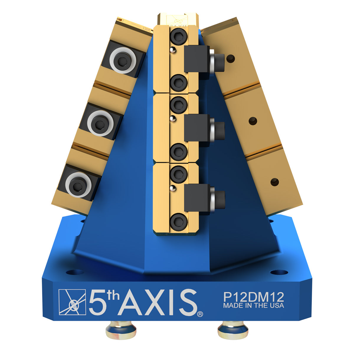 Dovetail clamping device - metric Pyramid with 12 x DM12 - 126mm x 126mm x 134mm