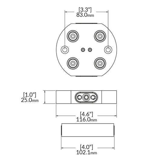 Zero-Point Plate - 52mm - RockLock Ø116mm x 25mm