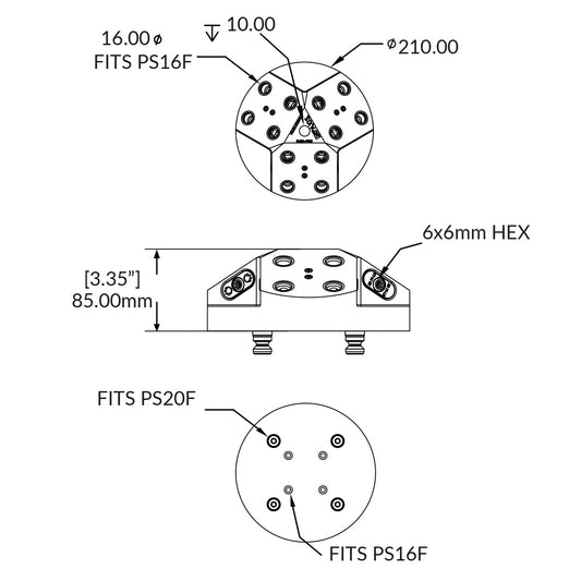 3-face Pyramid - 52mm - RockLock  210mm