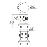 3-face Tombstone - 52mm - RockLock 96mm machine side - Ø160mm x 167mm