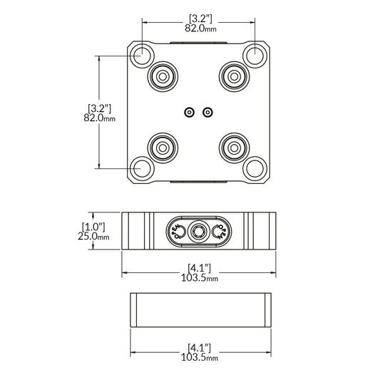 Zero-Point Plate - 52mm - RockLock 103,5mm x 103,5mm x 25,0mm