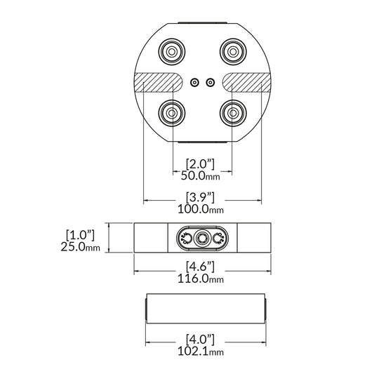 Zero-Point Plate - 52mm - RockLock Ø116mm x 25mm