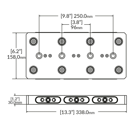 Zero-Point Multi Plate - 96mm - RockLock 158mm x 338mm x 30mm