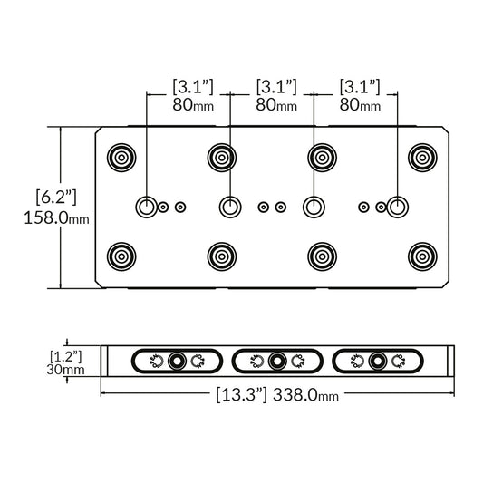 Zero-Point Multi Plate - 96mm - RockLock 158mm x 338mm x 30mm