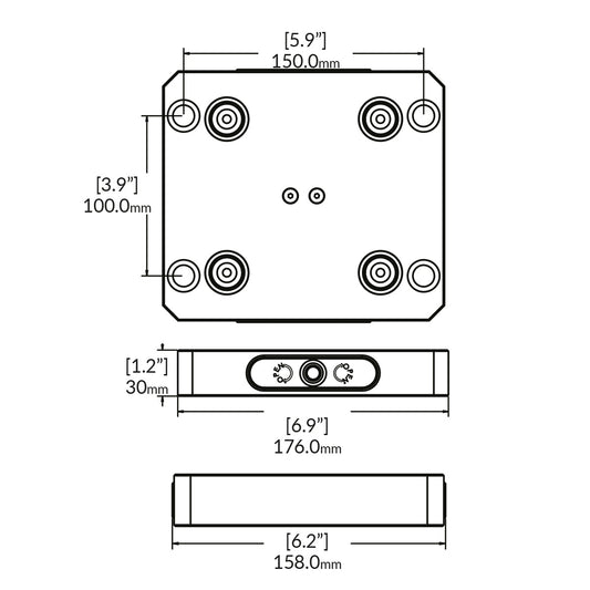 Zero-Point Plate - 96mm - RockLock 158mm x 176mm x 30mm