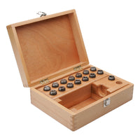 Precision collet sets 470EP (ER32; 15 parts) in wooden box DIN 6499 B (ISO 15488 B)