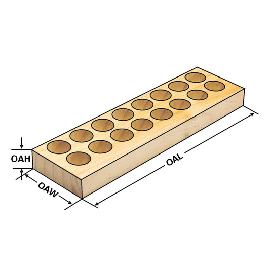 Wooden sockets, empty size 16 (496EK) 16 holes