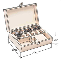 Reduction sleeves for boring bar holders 8 pcs set in wooden case