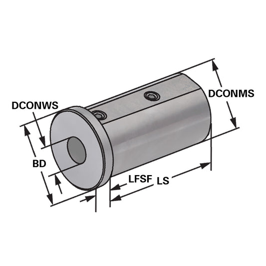 Reduction sleeve for boring bar holders DCONMS=40 | DCONWS=12
