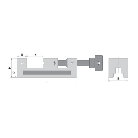 Grinding and inspection vices with threaded spindle 100 mm