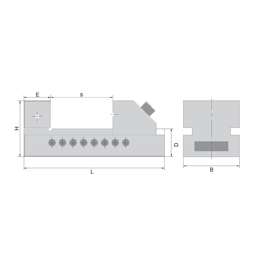 Grinding and inspection vices with quick adjustment 100 mm