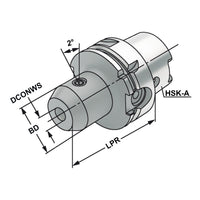 End mill holder Whistle-Notch HSK 100 - 25 - 120