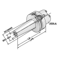 Milling arbors for screw-in cutters HSK 100 - M10 - 129 - LB100