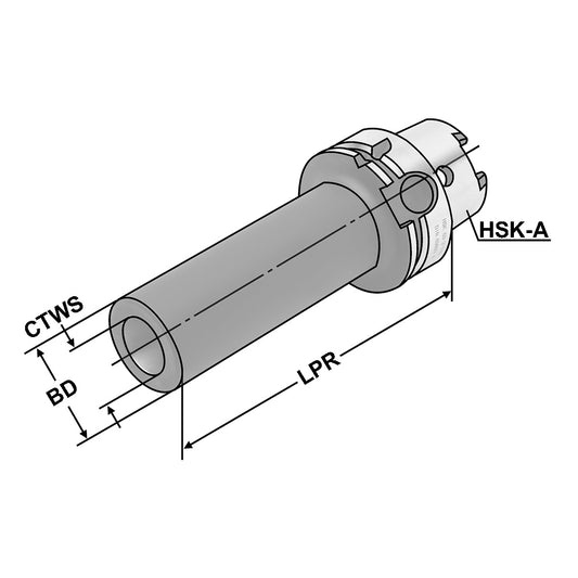 Morse taper adaptor HSK 100 - 4 - 170