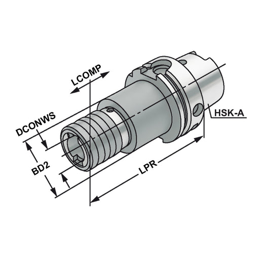 Quick change tapping chuck HSK 100 - M3-M14 - Gr.1