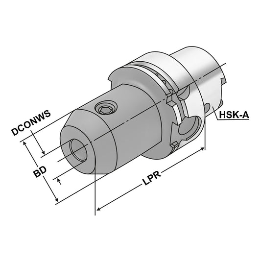 End mill holder Weldon HSK 32 - 10 - 65