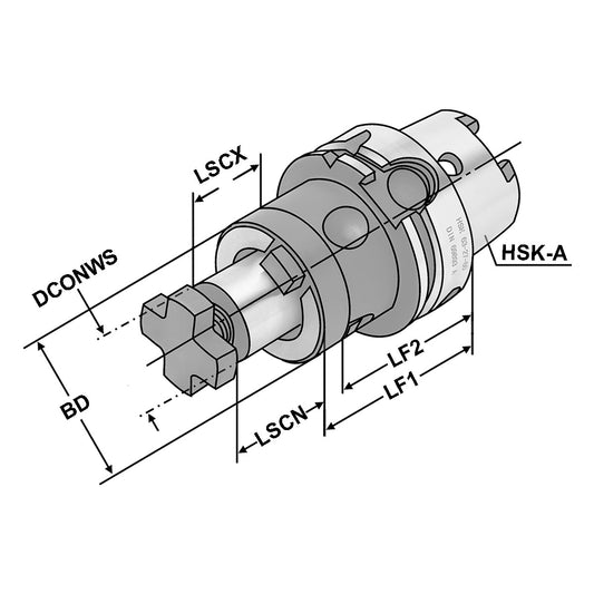 Combi shell mill holder  HSK 32 - 16 - 55