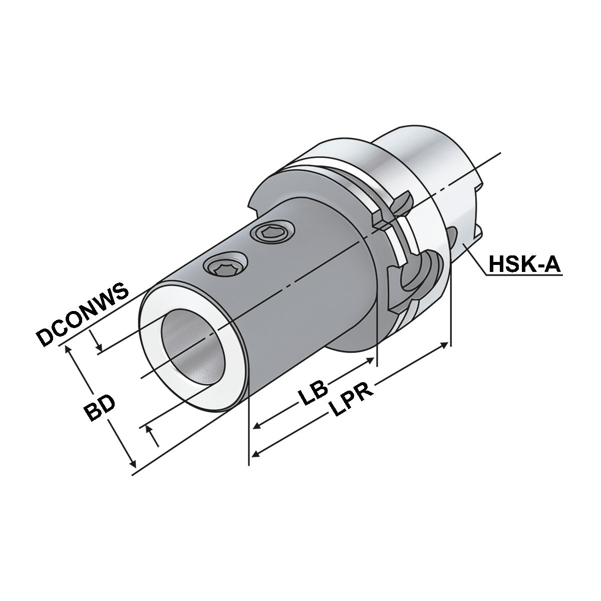Boring holder for drills with indexable inserts |  HSK 63 - 20 - 80