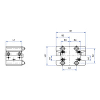 Toolholder with square-multi-receptacle 