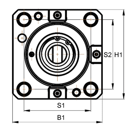 Axial drilling head