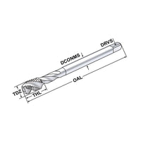 HSS-E spiral flute taps M3 3,5x2,7 P=0,5