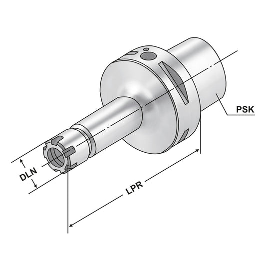 ER-Collet chuck  PSK 63 - 1/10 - 100 | ER 16 | Mini